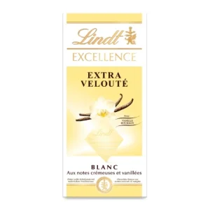 LINDT Excellence Tablette de Chocolat Blanc Vanille 100g